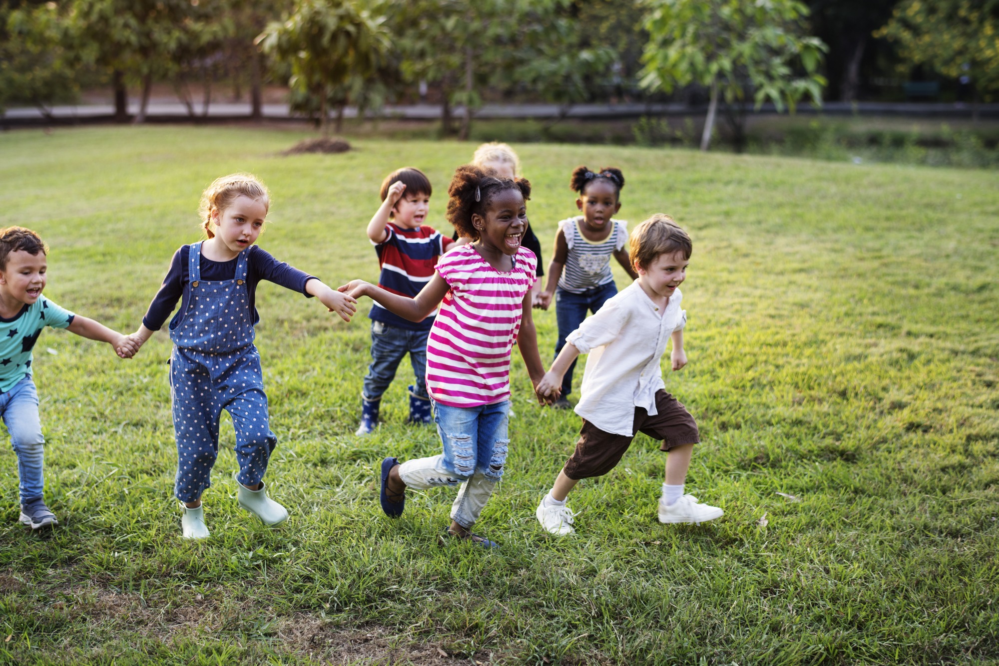 Group of children playing in the park